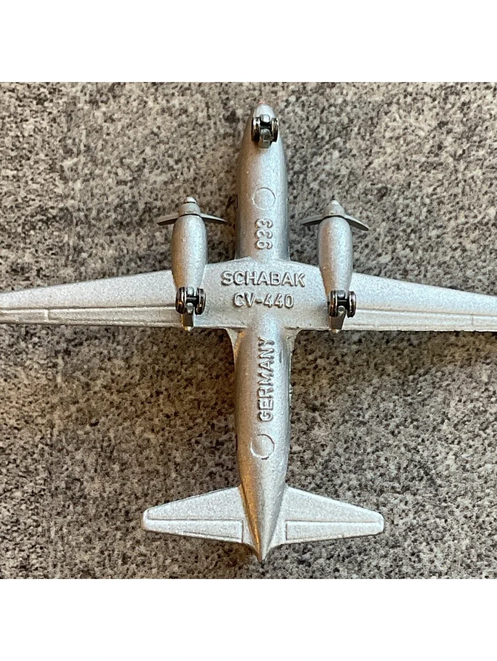 Vintage die-cast Airplane Swissair CV 440 By Schabak 1.6” long A8